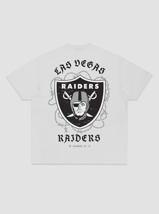 NEA-K14 (New era barbed wire las vegas raiders short sleeve relaxed fit t-shirt white) 52693750