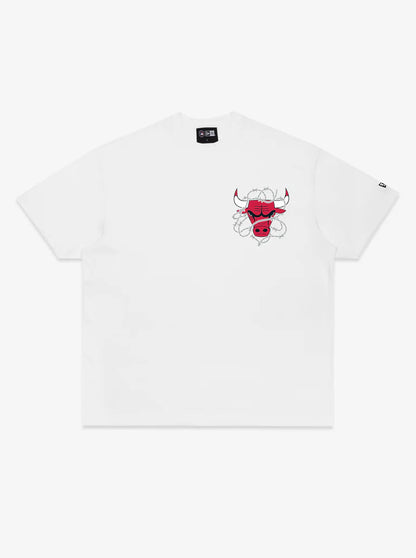 NEA-L14 (New era barbed wire chicago bulls short sleeve relaxed fit t-shirt white) 52693750