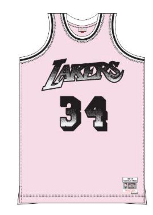 MNA-P48 (Mitchell & ness swingman jersey lakers shaq o'neil pink/black) 112599130