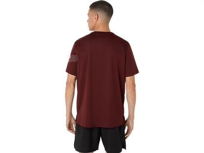 ASA-D2 (Asics icon short sleeve t-shirt dark red planet) 82693000