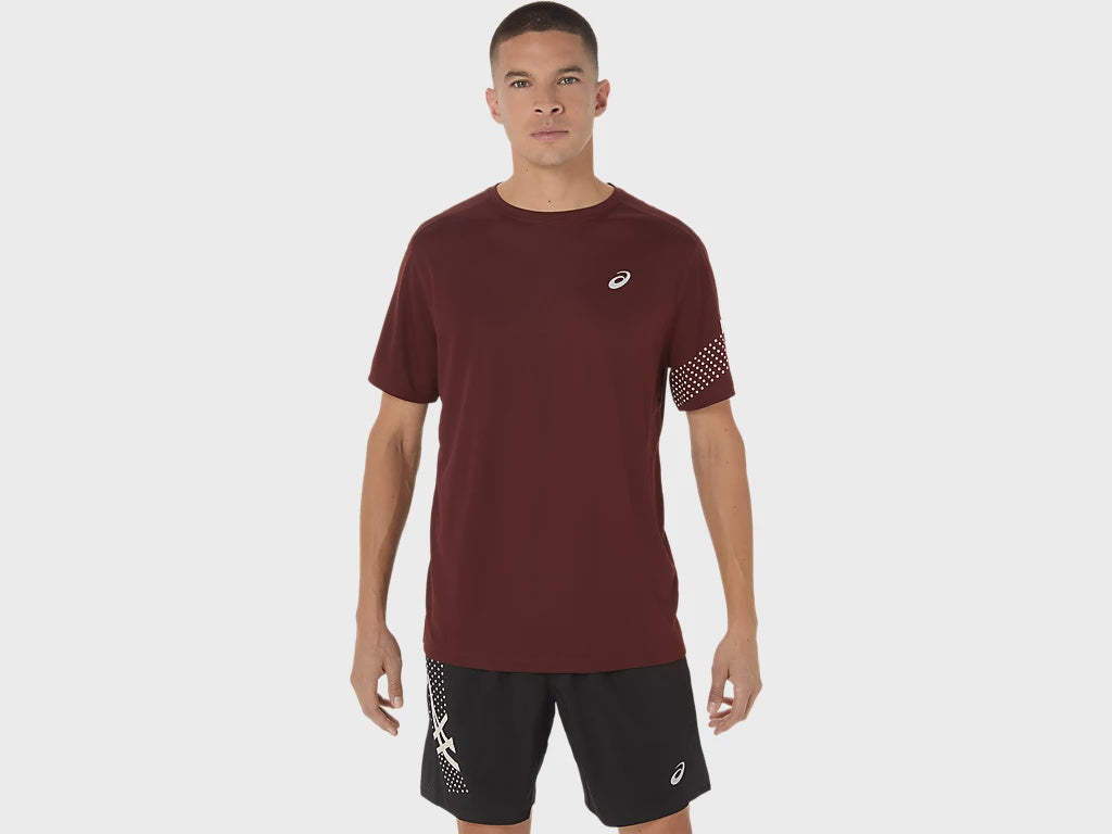 ASA-D2 (Asics icon short sleeve t-shirt dark red planet) 82693000