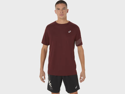 ASA-D2 (Asics icon short sleeve t-shirt dark red planet) 82693000