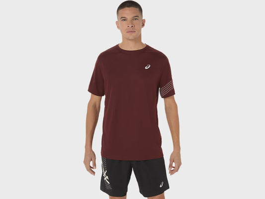ASA-D2 (Asics icon short sleeve t-shirt dark red planet) 82693000