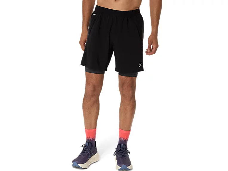 ASA-F2 (Asics road 2in1 men's 7" shorts performance black/graphite grey) 82695000