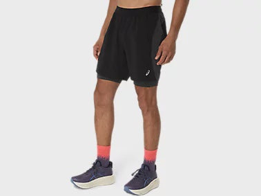 ASA-F2 (Asics road 2in1 men's 7" shorts performance black/graphite grey) 82695000