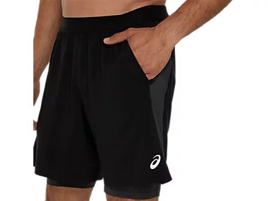 ASA-F2 (Asics road 2in1 men's 7" shorts performance black/graphite grey) 82695000