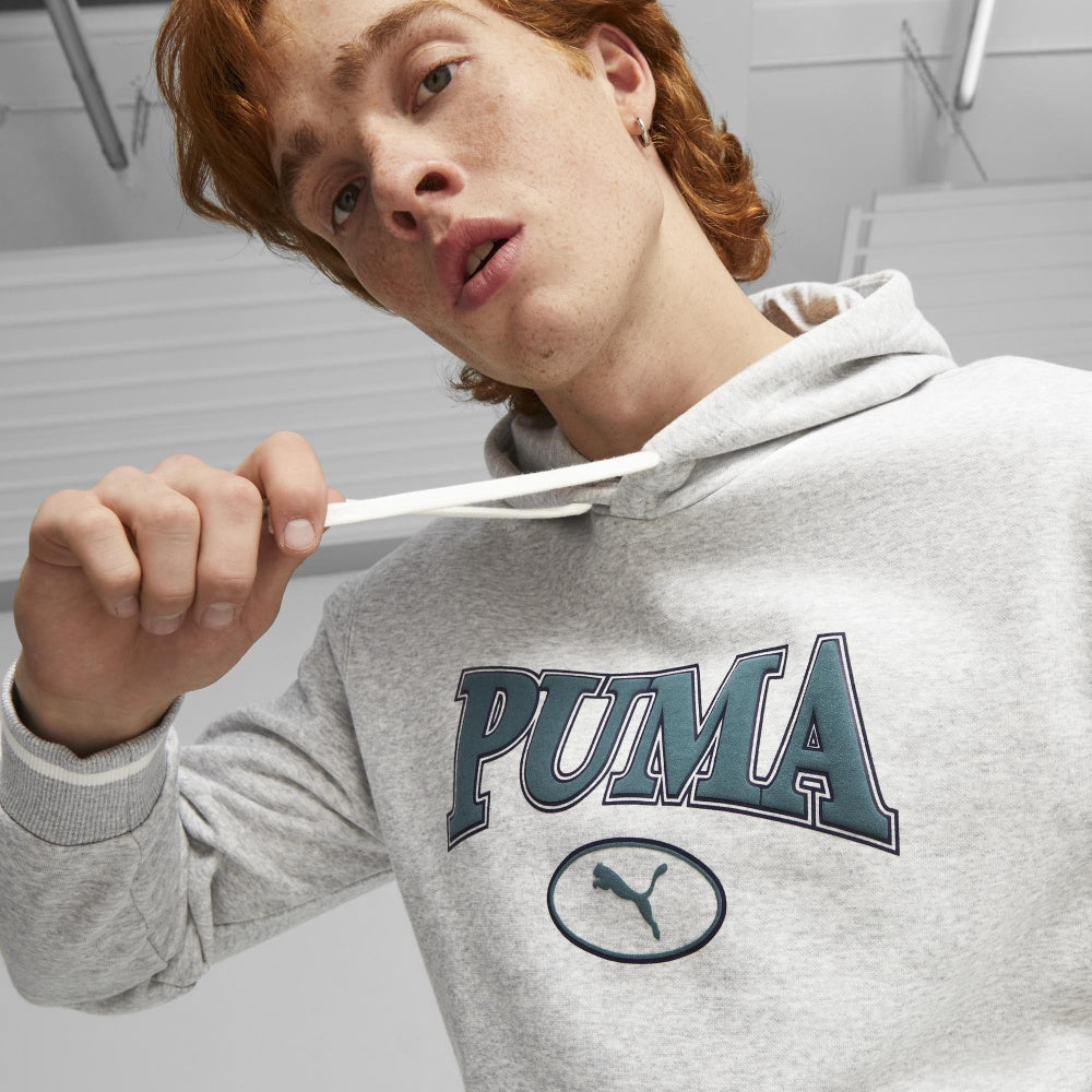 PA-F9 (Puma mens squad hoodie fleece light grey heather) 112395500