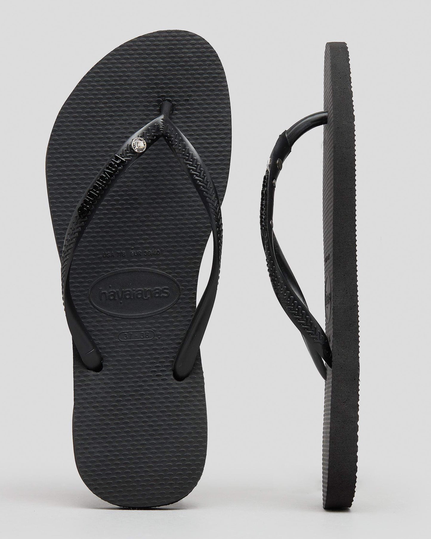 HA-WR7 (Havaianas slim metal logo crystal black/black) 82492608