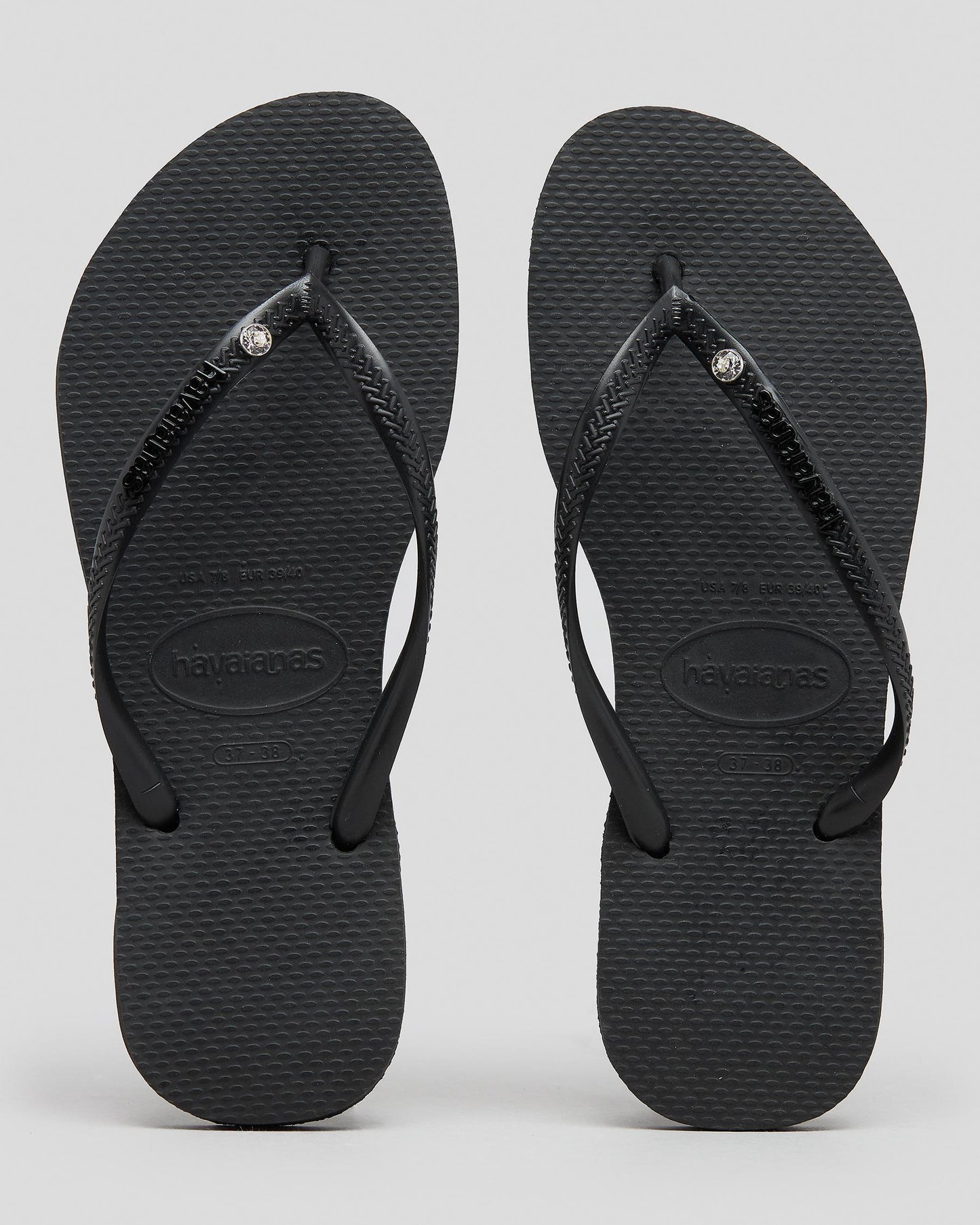 HA-WR7 (Havaianas slim metal logo crystal black/black) 82492608