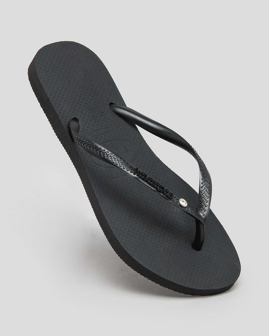 HA-WR7 (Havaianas slim metal logo crystal black/black) 82492608