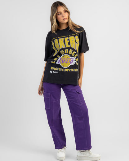 MNA-O22 (Mitchell and ness division arch tee lakers faded black) 102293478