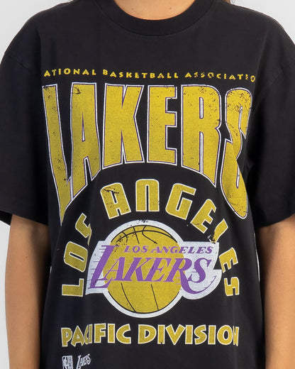 MNA-O22 (Mitchell and ness division arch tee lakers faded black) 102293478