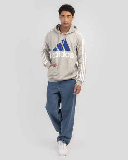 AA-S20 (Adidas big logo 3 stripe hoodie medium grey heather/white/ ADIDAS