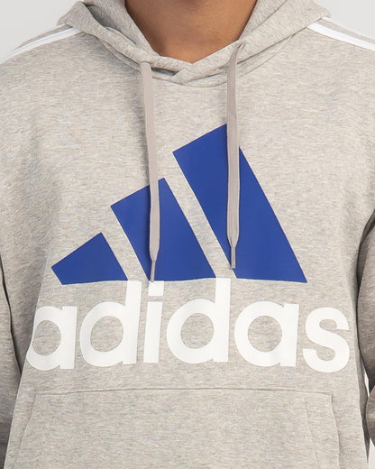 AA-S20 (Adidas big logo 3 stripe hoodie medium grey heather/white/ ADIDAS