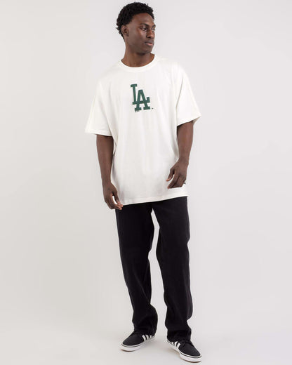 MJA-C10(Majestic heavy arch city oversize tee dodgers vintage white) 42393478