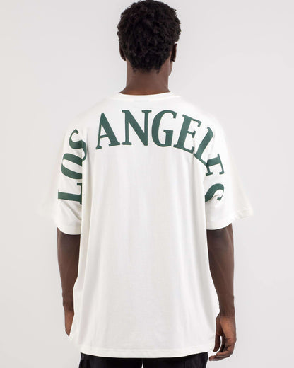 MJA-C10(Majestic heavy arch city oversize tee dodgers vintage white) 42393478