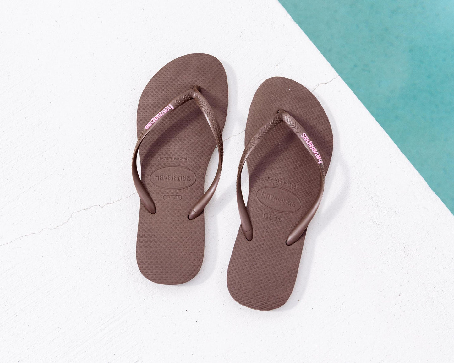 HA-WW7 (Havaianas slim logo pop-up 0727 brown/pink) 122491956