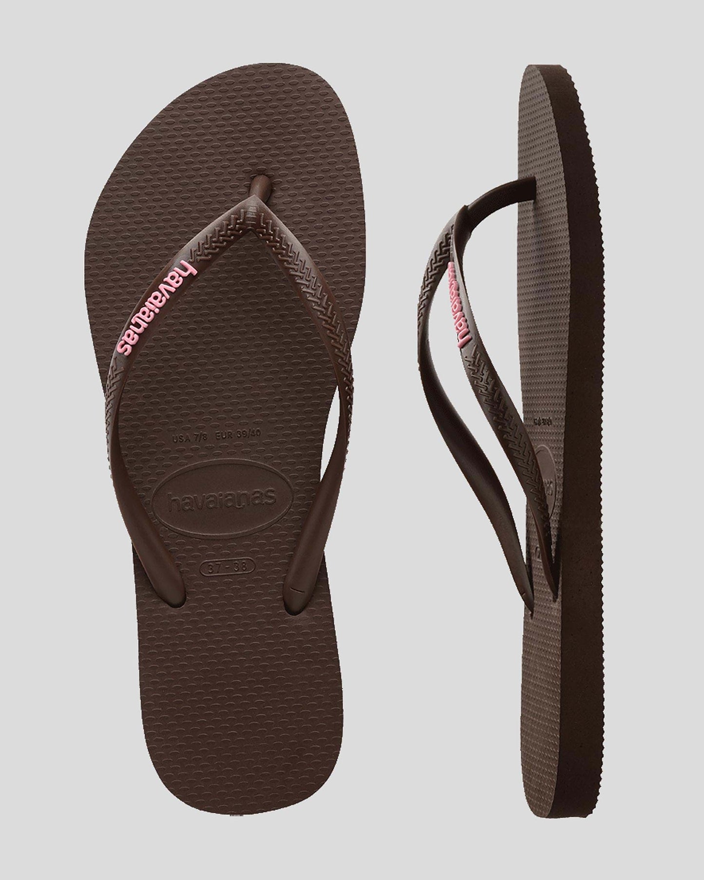 HA-WW7 (Havaianas slim logo pop-up 0727 brown/pink) 122491956