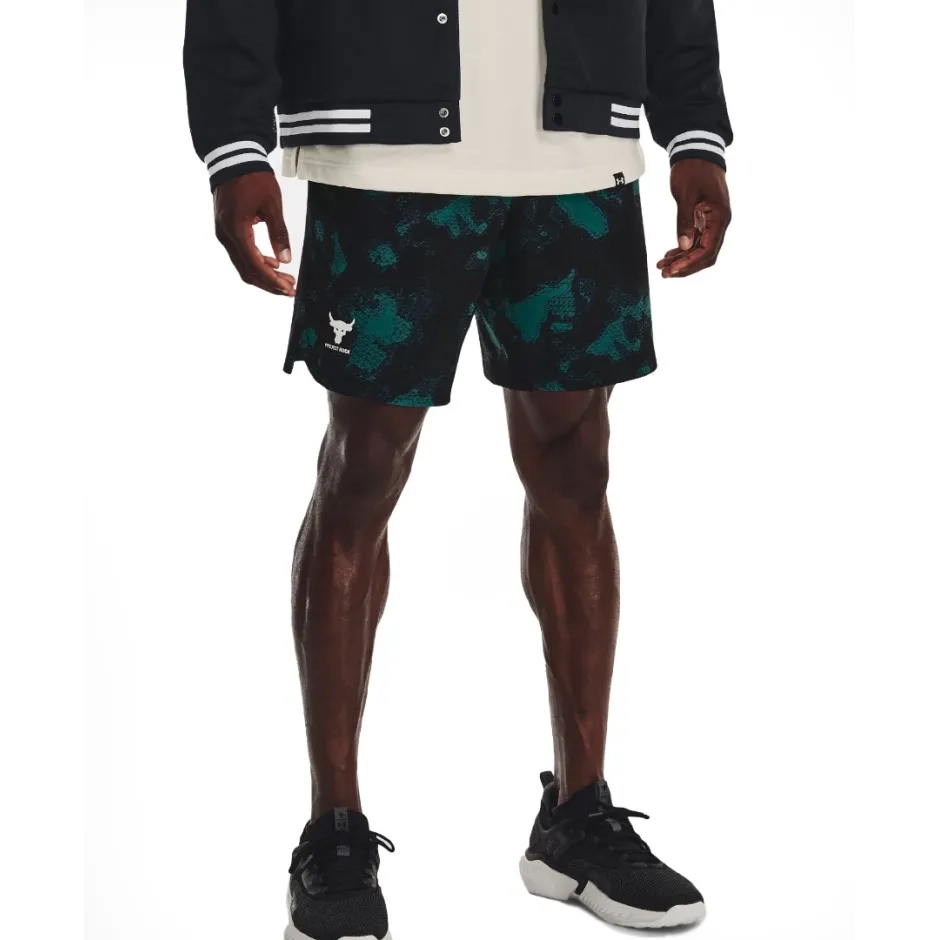 UAA-S9 (Under armour mens project rock printed woven shorts coastal teal/fade/white) 42294347