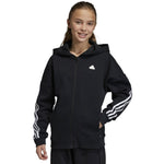 AA-E23 (Adidas icons 3-stripes full-zip hooded track top black/white) 32494808