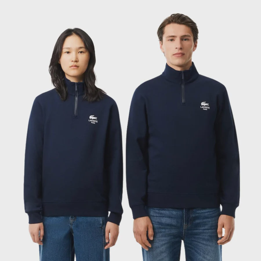 LCA-V21 (Lacoste soft branding 1/4 zip sweatshirt navy) 125913478