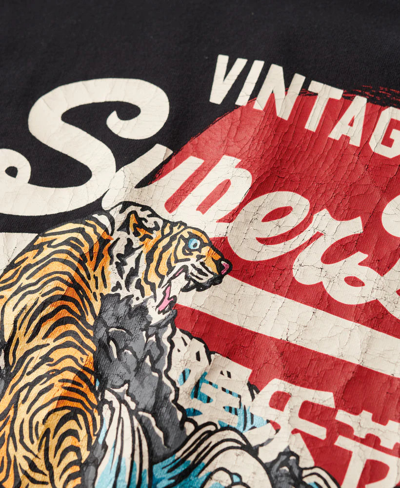 SDA-J (Superdry tokyo VI graphic t-shirt bison black) 102493043