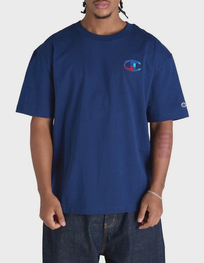 CA-O14 (Champion heritage plaid patch tee sail away navy) 82593043