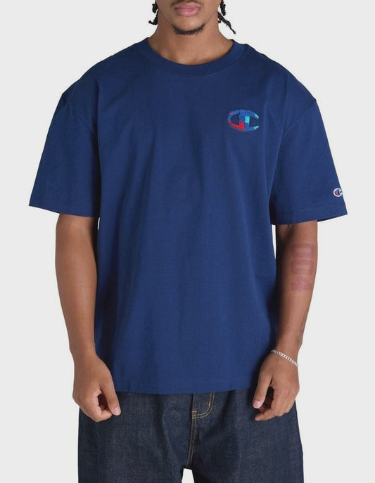CA-O14 (Champion heritage plaid patch tee sail away navy) 82593043
