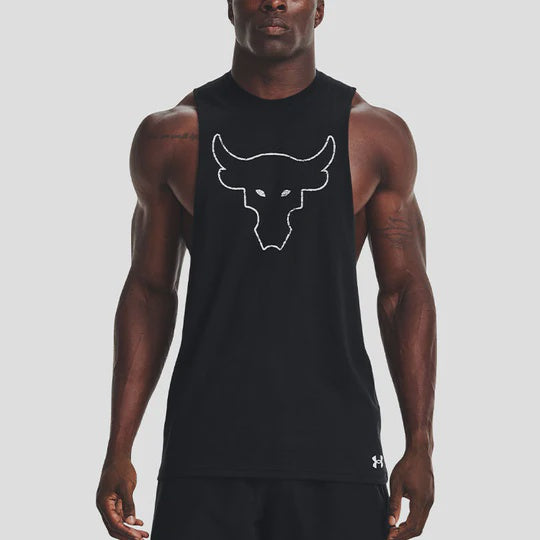 UAA-K5 (Mens project rock brahma bull tank black/white) 22292608