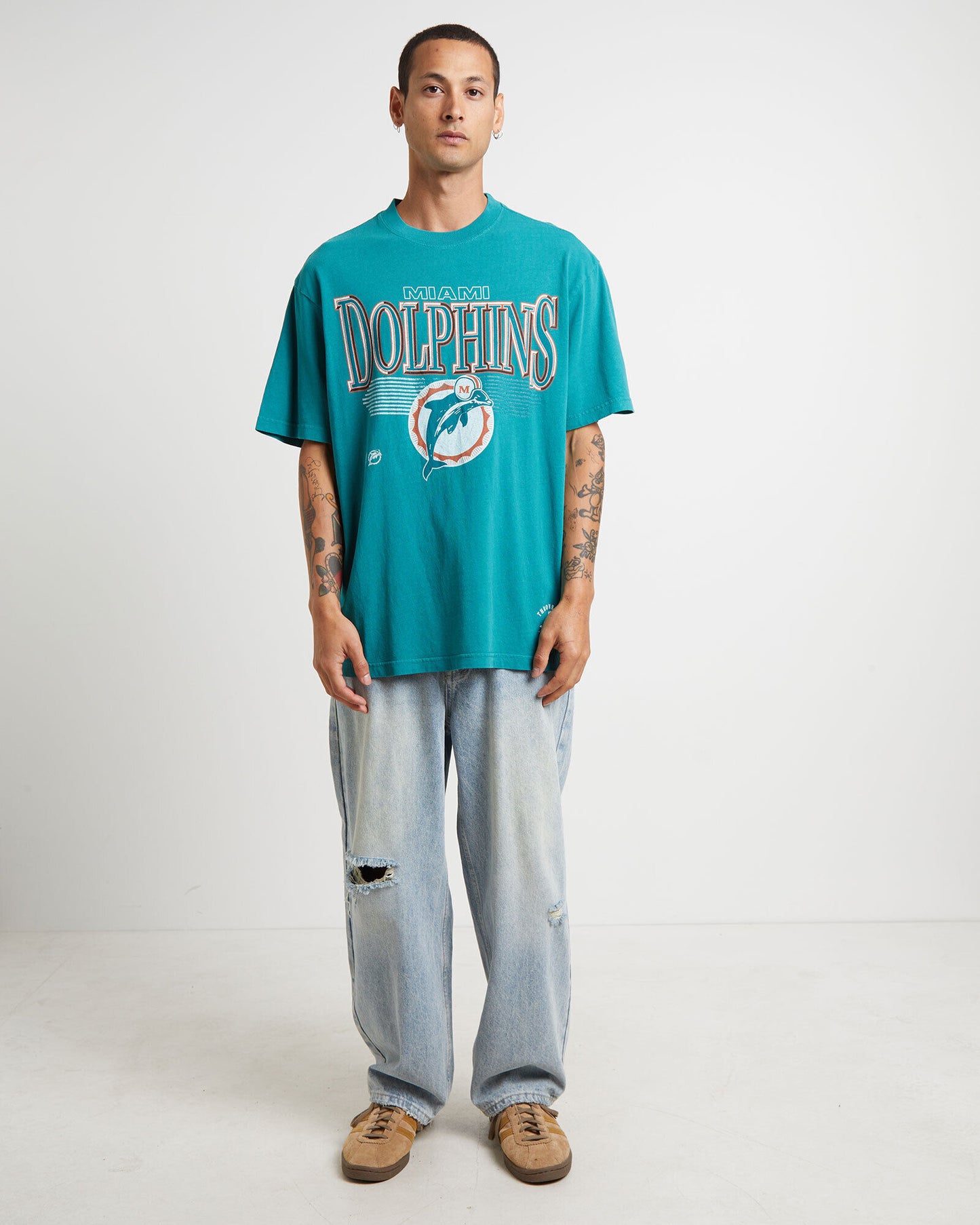 MNA-Z30 (Mitchell and ness underscore tee dolphins aqua) 92393478