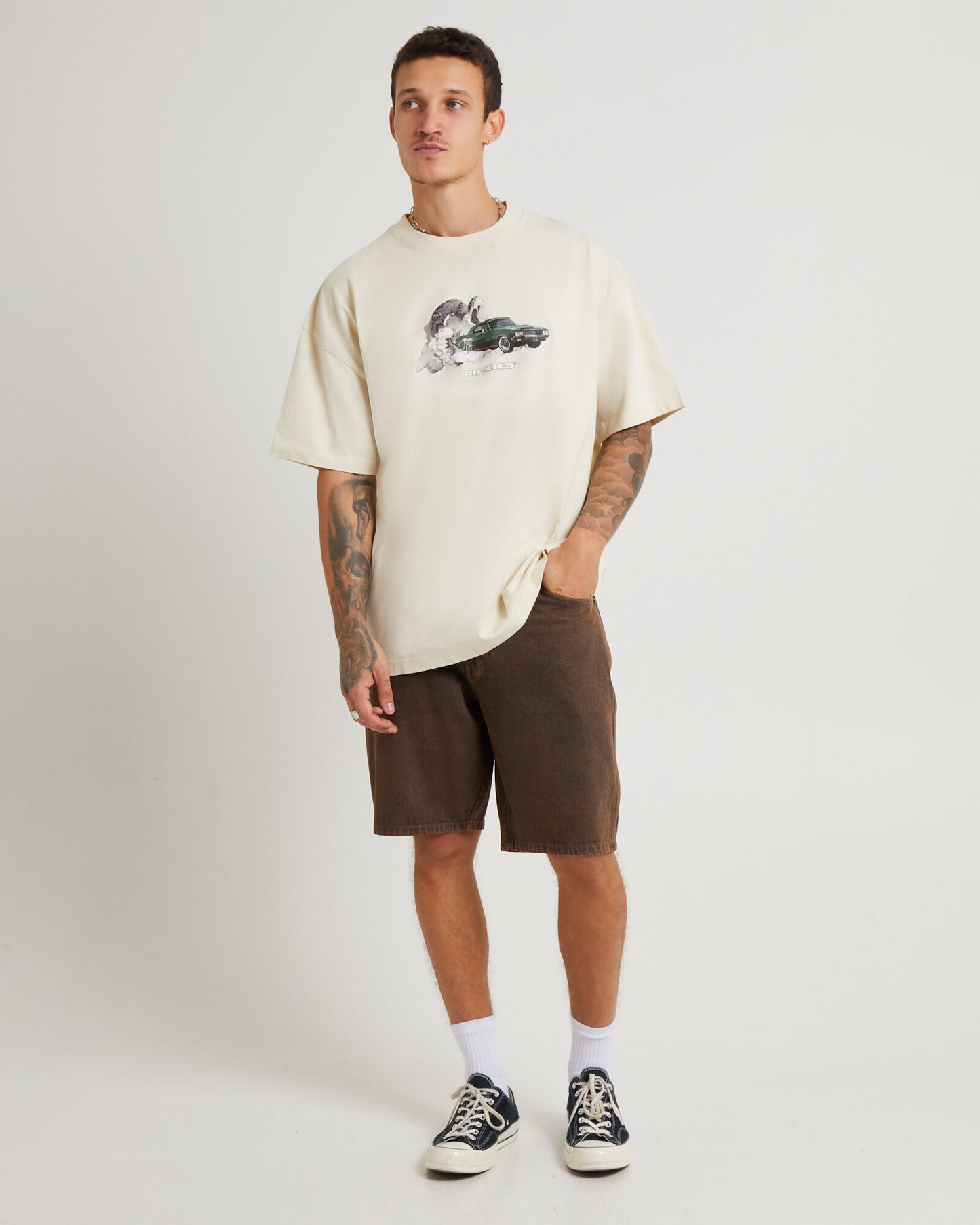 D-X6 (Dickies rattle n burn 330 short sleeve oversized fit tee bone) 82493695