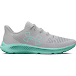 UA-C8 (Under armour women's charged pursuit 3 big logo trainer mod gray/halo gray/neo turquioise) 122395652