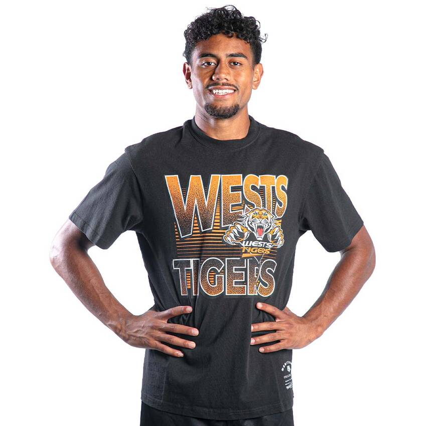 MNA-U31 (Mitchell and ness inclined stack tee west tigers faded black) 102393347