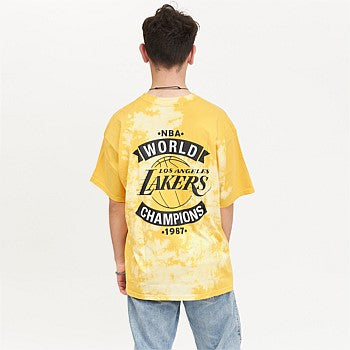 MNA-H21 (87 World champs short sleeve tee lakers yellow tye dye) 72293478