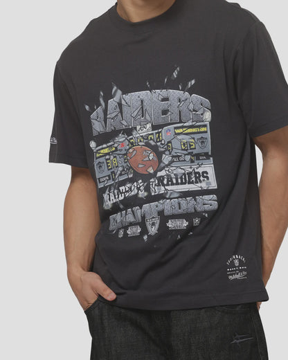 MNA-S53 (Mitchell & ness las vegas raiders smashed scoreboard tee washed black) 92693043