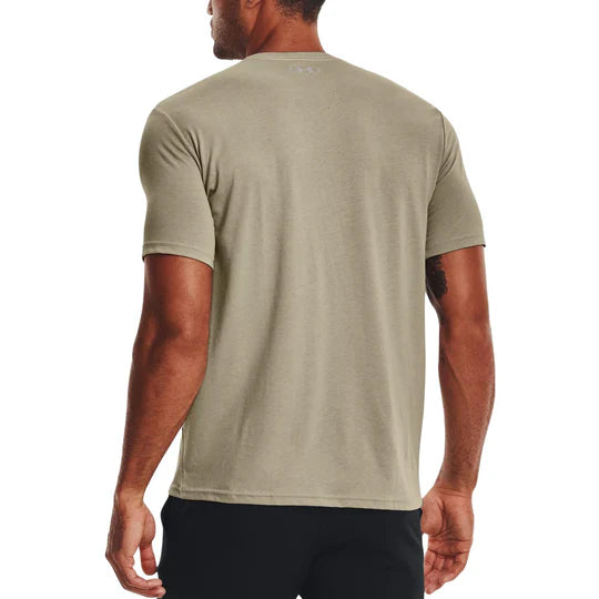 UAA-J7 (Mens team issue wordmark short sleeve tee khaki gray/mod gray) 52292173