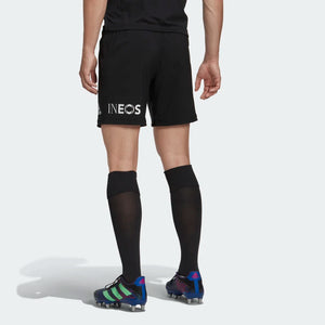AA-N20 (Adidas all black rugby home shorts black/white) 42393638 ADIDAS