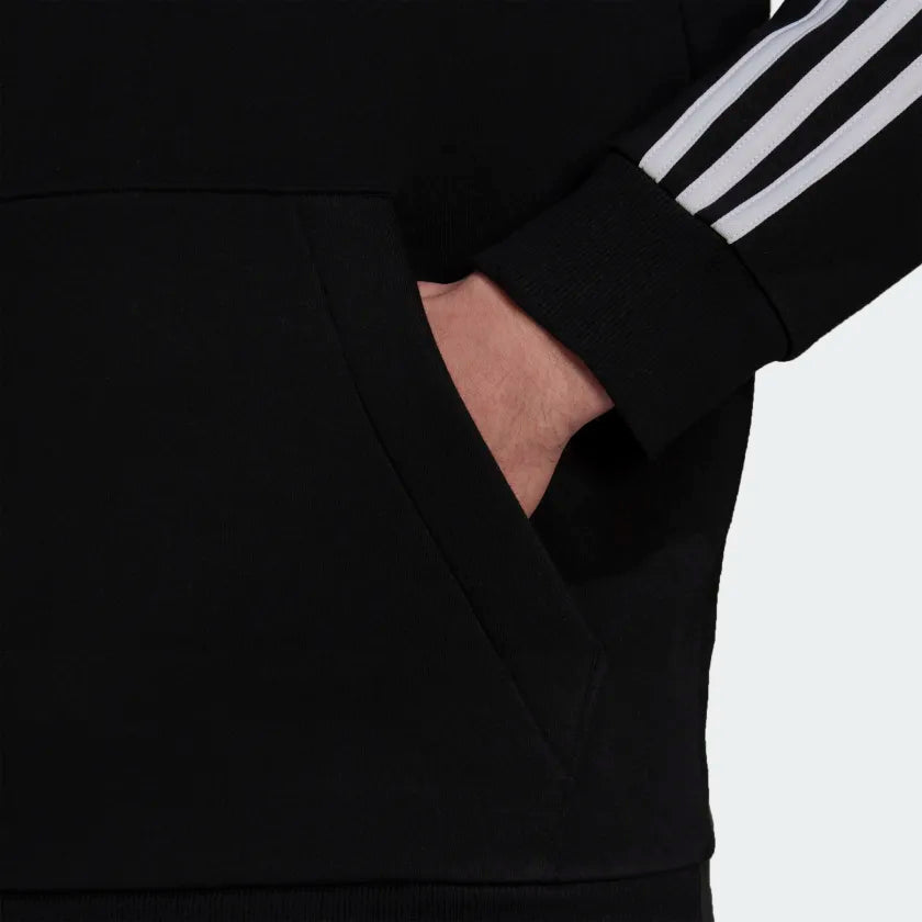 AA-J20 (Adidas big logo essentials fleece 3-stripe fleece hoodie black/white) 42394329 ADIDAS