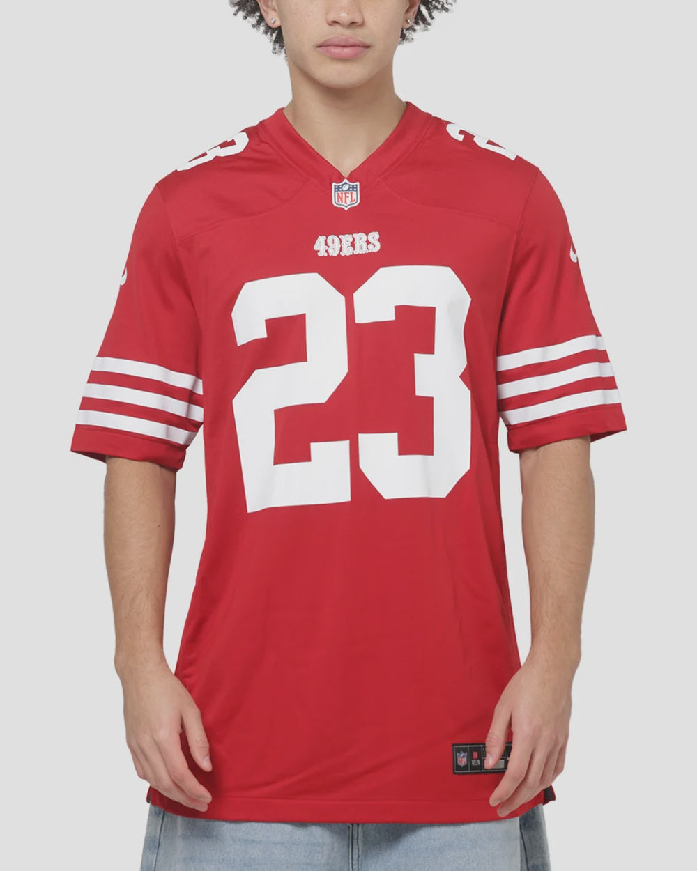 NA-F50 (Nike nfl san francisco 49ers christian mc caffrey #23 home game jersey gym red) 926910000