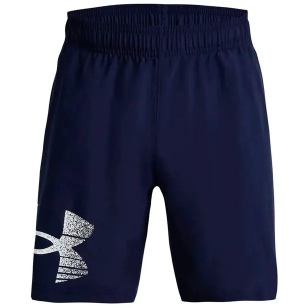 UAA-A13 (Under armour mens woven graphic shorts midnight navy/white) 72492373