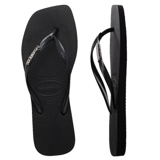 HA-WU7 (Havaianas slim square logo metallic black/silver) 112492391