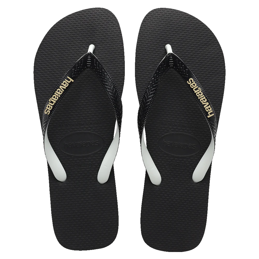 HA-A7 (Havaianas top rubber flip flops black/white 0133) 112391956