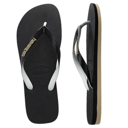 HA-A7 (Havaianas top rubber flip flops black/white 0133) 112391956