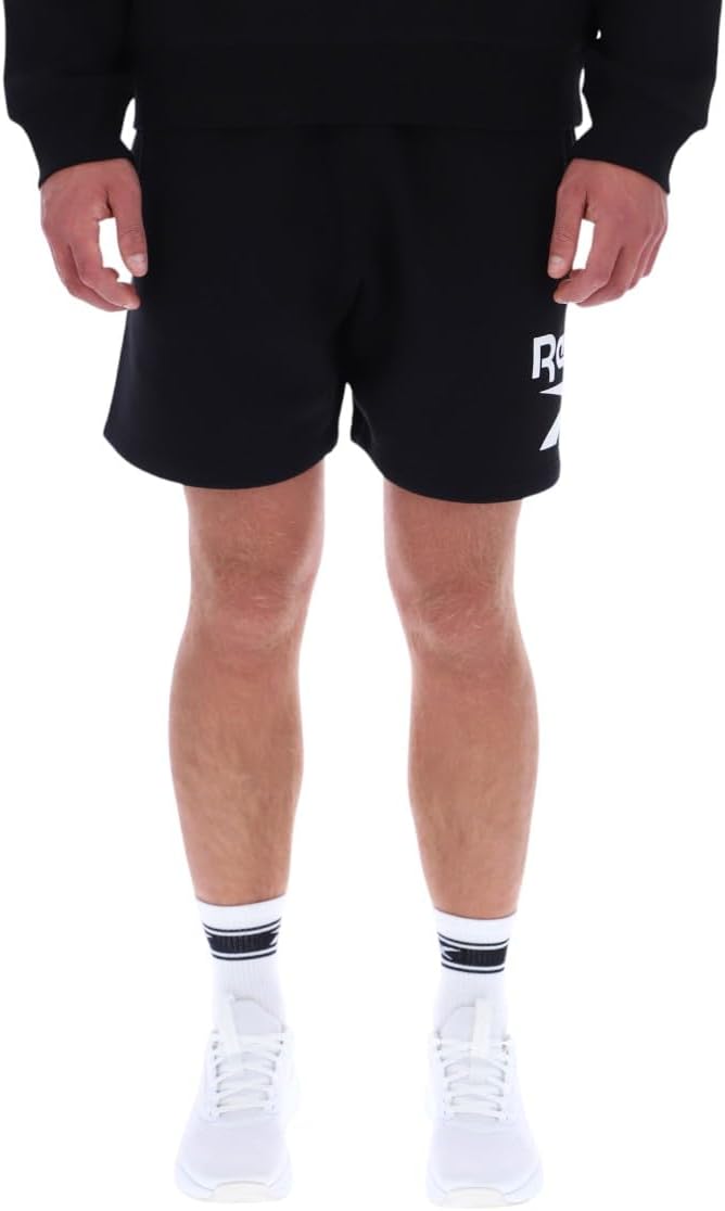 RA-W3 (Reebok mens nate big logo shorts black)