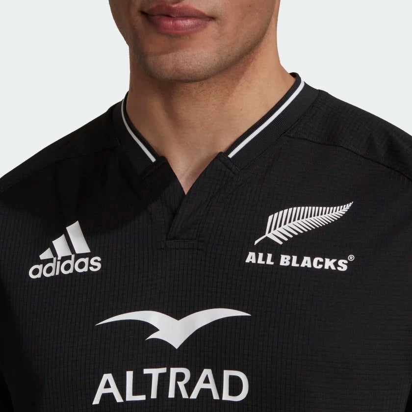 AA-L20 (Adidas all blacks rugby home jersey black/white) 42396820 ADIDAS