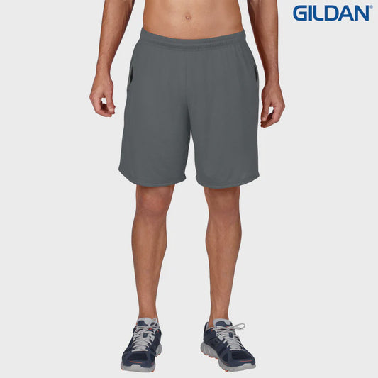 GA-A (Gildan performance shorts charcoal) 12691240