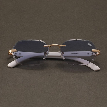 BV-Q (Belvoir & co sunglasses diamond cut willow blue gold/white) 52596700