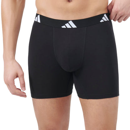 AA-P28 (Adidas 3 pack active flex cotton boxer brief underwear black) 72593691