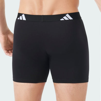 AA-P28 (Adidas 3 pack active flex cotton boxer brief underwear black) 72593691