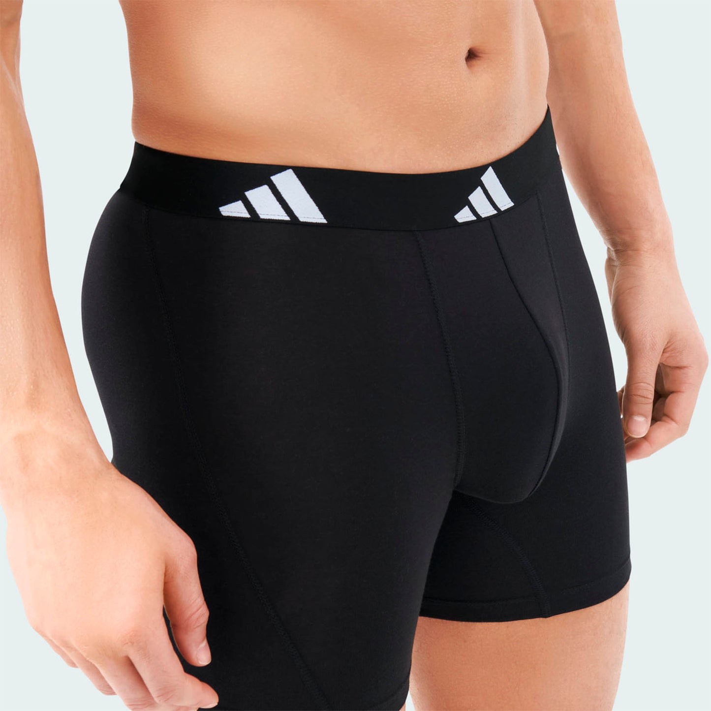 AA-P28 (Adidas 3 pack active flex cotton boxer brief underwear black) 72593691